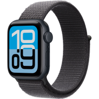 Apple Watch SE 3, GPS+Cellular, 40mm, Aluminum Midnight, Sport Loop Dark Gray