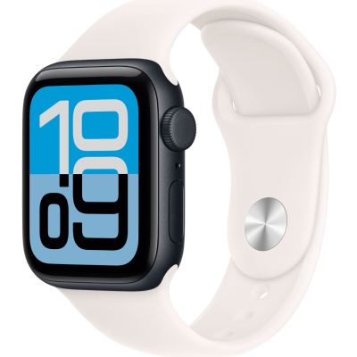 Apple Watch SE 3, GPS+Cellular, 40mm, Aluminum Midnight, Sport Band Light Blush, M/L
