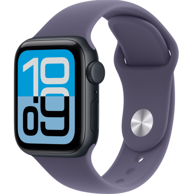 Apple Watch SE 3, GPS+Cellular, 40mm, Aluminum Midnight, Sport Band Purple Fog, M/L