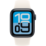 Apple Watch SE 3, GPS+Cellular, 40mm, Aluminum Midnight, Sport Band Starlight, M/L