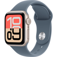 Apple Watch SE 3, GPS+Cellular, 40mm, Aluminum Starlight, Sport Band Anchor Blue, S/M