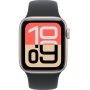 Apple Watch SE 3, GPS+Cellular, 44mm, Aluminum Starlight, Sport Band Black, M/L