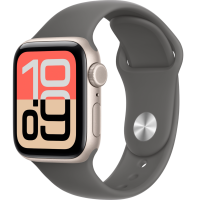 Apple Watch SE 3, GPS+Cellular, 40mm, Aluminum Starlight, Sport Band Stone Gray, S/M