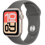 Apple Watch SE 3, GPS+Cellular, 40mm, Aluminum Starlight, Sport Band Stone Gray, S/M