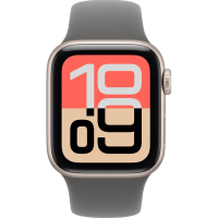Apple Watch SE 3, GPS+Cellular, 40mm, Aluminum Starlight, Sport Band Stone Gray, S/M