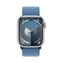 Apple Watch Series 9, 45 мм, MR9F3 корпус из алюминия серебристого цвета, спортивный ремешок цвета «ледяной синий»