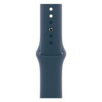 Apple Watch Series 9, 41 мм, MR903 корпус из алюминия серебристого цвета, силиконовый ремешок цвета «синий»