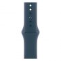 Apple Watch Series 9, 41 мм, MR903 корпус из алюминия серебристого цвета, силиконовый ремешок цвета «синий»