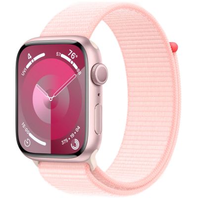 Apple Watch Series 9, 41 мм, MR953 корпус из алюминия розового цвета, спортивный ремешок нежно-розового цвета