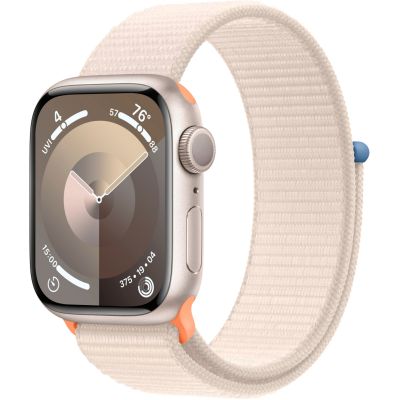 Apple Watch Series 9, 41 мм, MR8V3 корпус из алюминия цвета «сияющая звезда», спортивный ремешок цвета «сияющая звезда»