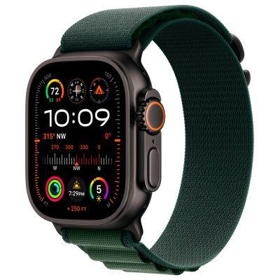 Apple Watch Ultra 2 (2024) GPS + Cellular, 49 мм, Black, Alpine Loop «Dark Green», L