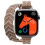 Apple Watch Hermes 11, 42mm, Silver, Bridon Lisere Attelage Double Tour, Beige de Weimar/Blanc