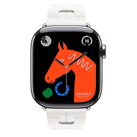Apple Watch Hermes 11, 46mm, Silver, Kilim Single Tour Deployment Buckle, Blanc