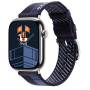 Apple Watch Hermes 11, 46mm, Silver, Faubourg Party Single Tour, Bleu Nuit
