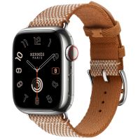 Apple Watch Hermes 11, 42mm, Silver, Toile H Single Tour, Gold/Écru