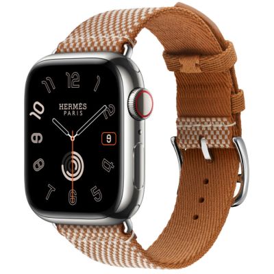 Apple Watch Hermes 11, 46mm, Silver, Toile H Single Tour, Gold/Écru