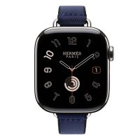 Apple Watch Hermes 11, 42mm, Silver, Twill Jump Attelage Single Tour, Navy/Noir
