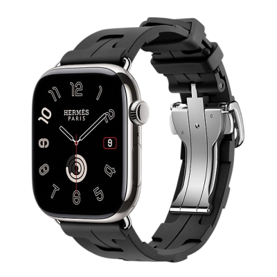 Apple Watch Hermes 11, 42mm, Silver, Kilim Single Tour Deployment Buckle, Noir