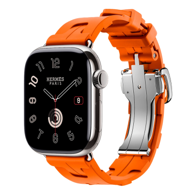 Apple Watch Hermes 11, 42mm, Silver, Kilim Single Tour Deployment Buckle, Orange