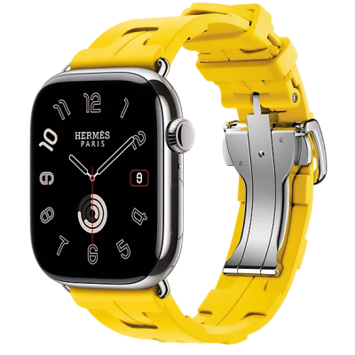Apple Watch Hermes 11, 46mm, Silver, Kilim Single Tour Deployment Buckle, Sun