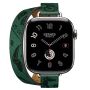 Apple Watch Hermes 11, 42mm, Silver, Animaux Bandana Double Tour, Vert Moyen