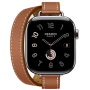 Apple Watch Hermes Series 10 42mm, Silver Titanium, Attelage Double Tour, Gold
