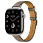 Apple Watch Hermes Series 10 42mm, Silver Titanium, Attelage Single Tour, Etoupe