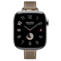 Apple Watch Hermes Series 10 42mm, Silver Titanium, Attelage Single Tour, Etoupe