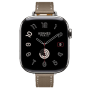 Apple Watch Hermes Series 10 42mm, Silver Titanium, Attelage Single Tour, Etoupe