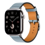 Apple Watch Hermes 11, 42mm, Silver, Single Tour Strap, Bleu Lin