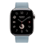 Apple Watch Hermes 11, 42mm, Silver, Single Tour Strap, Bleu Lin