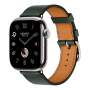 Apple Watch Hermes 11, 42mm, Silver, Single Tour Strap, Vert Mangrove