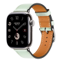 Apple Watch Hermes 11, 42mm, Silver, Single Tour Strap, Vert Peppermint 