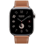 Apple Watch Hermes 11, 42mm, Silver, Single Tour Strap, Swift calfskin, Gold