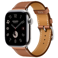 Apple Watch Hermes 11, 42mm, Silver, Single Tour Strap, Swift calfskin, Gold