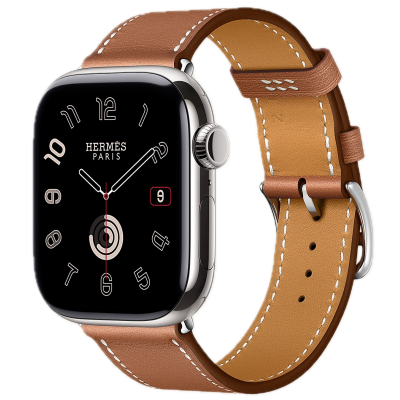 Apple Watch Hermes 11, 42mm, Silver, Single Tour Strap, Swift calfskin, Gold