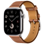Apple Watch Hermes 11, 42mm, Silver, Single Tour Strap, Swift calfskin, Gold