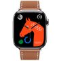 Apple Watch Hermes 11, 42mm, Silver, Single Tour Strap, Swift calfskin, Gold