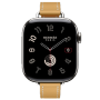 Apple Watch Hermes 11, 46mm, Silver, Single Tour, Swift calfskin with Ecru stitching, Paille