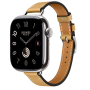 Apple Watch Hermes 11, 46mm, Silver, Single Tour, Swift calfskin with Ecru stitching, Paille