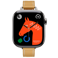 Apple Watch Hermes 11, 46mm, Silver, Single Tour, Swift calfskin with Ecru stitching, Paille