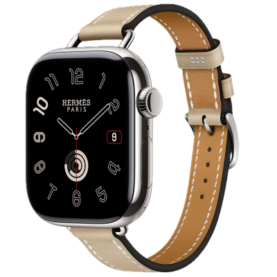 Apple Watch Hermes 11, 42mm, Silver, Single Tour Strap, Swift calfskin, Trench