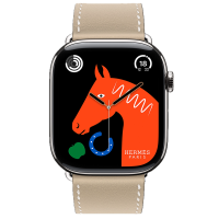 Apple Watch Hermes 11, 46mm, Silver, Single Tour, Swift calfskin, Trench