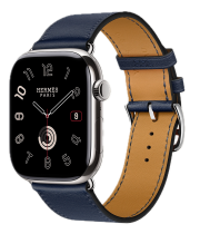 Apple Watch Hermes 11, 46mm, Silver, Single Tour, Swift calfskin, Navy