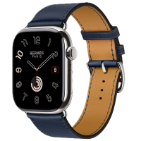 Apple Watch Hermes 11, 46mm, Silver, Single Tour, Swift calfskin, Navy