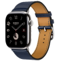Apple Watch Hermes 11, 46mm, Silver, Single Tour, Swift calfskin, Navy