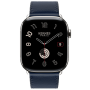 Apple Watch Hermes 11, 46mm, Silver, Single Tour, Swift calfskin, Navy