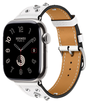 Apple Watch Hermes 11, 46mm, Silver, Single Tour, Clou Medor Rock, Blanc