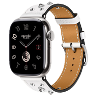 Apple Watch Hermes 11, 46mm, Silver, Single Tour, Clou Medor Rock, Blanc