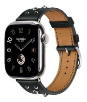Apple Watch Hermes 11, 46mm, Silver, Single Tour, Clou Medor Rock, Noir